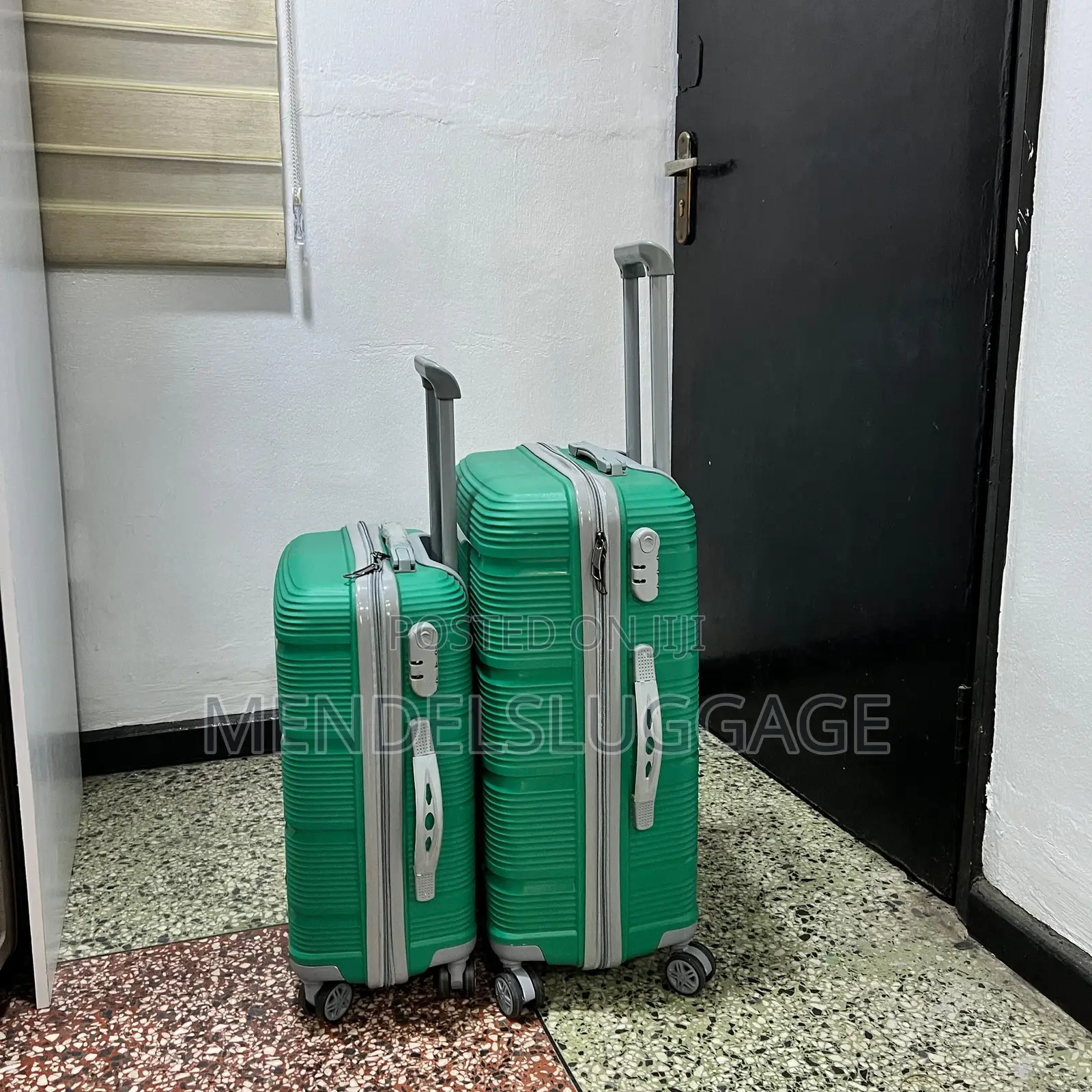 Green Hard-Shell Spinner Suitcase Set (3 Pieces)