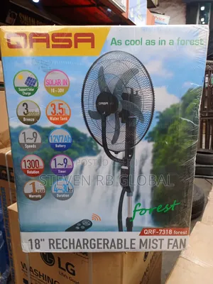 Qasa 18" Rechargeable Mist Fan With Remote – QRF-7318 (Forest)