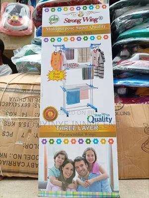 Strong Wing Three Layer Multipurpose Clothes Drying Rack - Rust Free