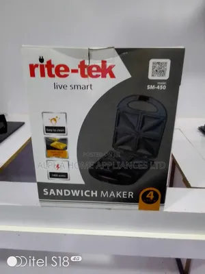 Rite-Tek Sandwich Maker Black Colour 4 Slice