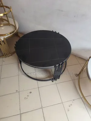 Round Black Marble 90*90 Center Table