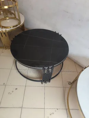 Round Black Marble 90*90 Center Table