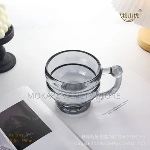 350ml Classy Quality Milk,Coffee Glass Cup With Handle(12pcs)