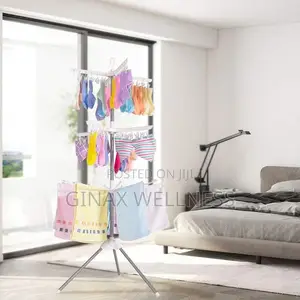 3-Tier Rotating Laundry Dryer Stand With 10 Arms and 24 Pegs