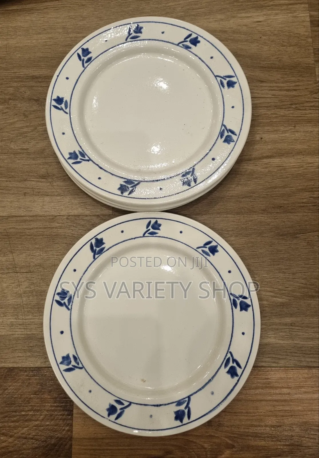 6 PCS Blue Flower Dinner Plate