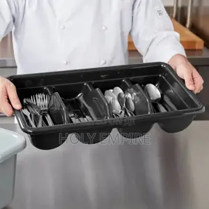 4 Compartment Cutlery Bin Silverware Organizer Rack Stackable Parts
