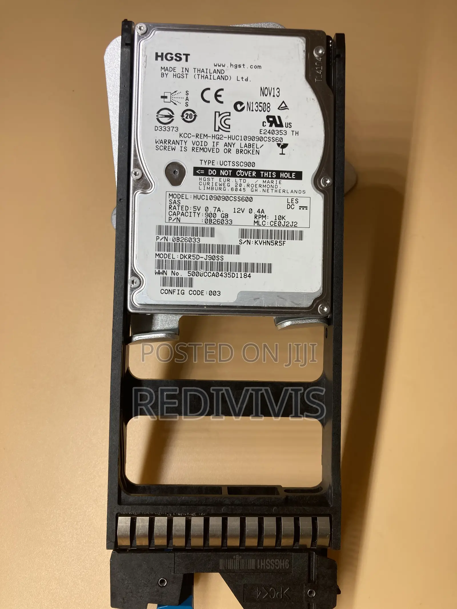 Hitachi HGST Sas Computer Hard Drives/Caddy.