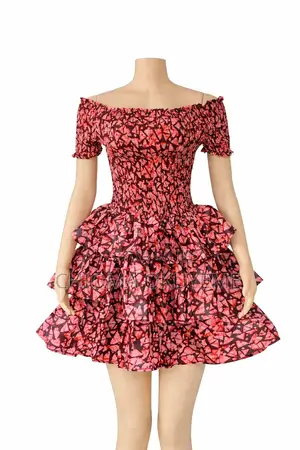 Adire Ankara Smokey Flare Gown Three Step
