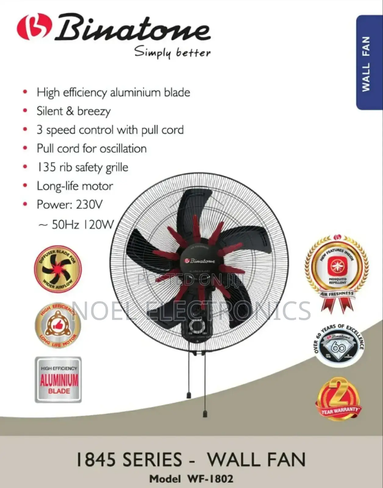 Binatone Wf-1802 Wall Fan