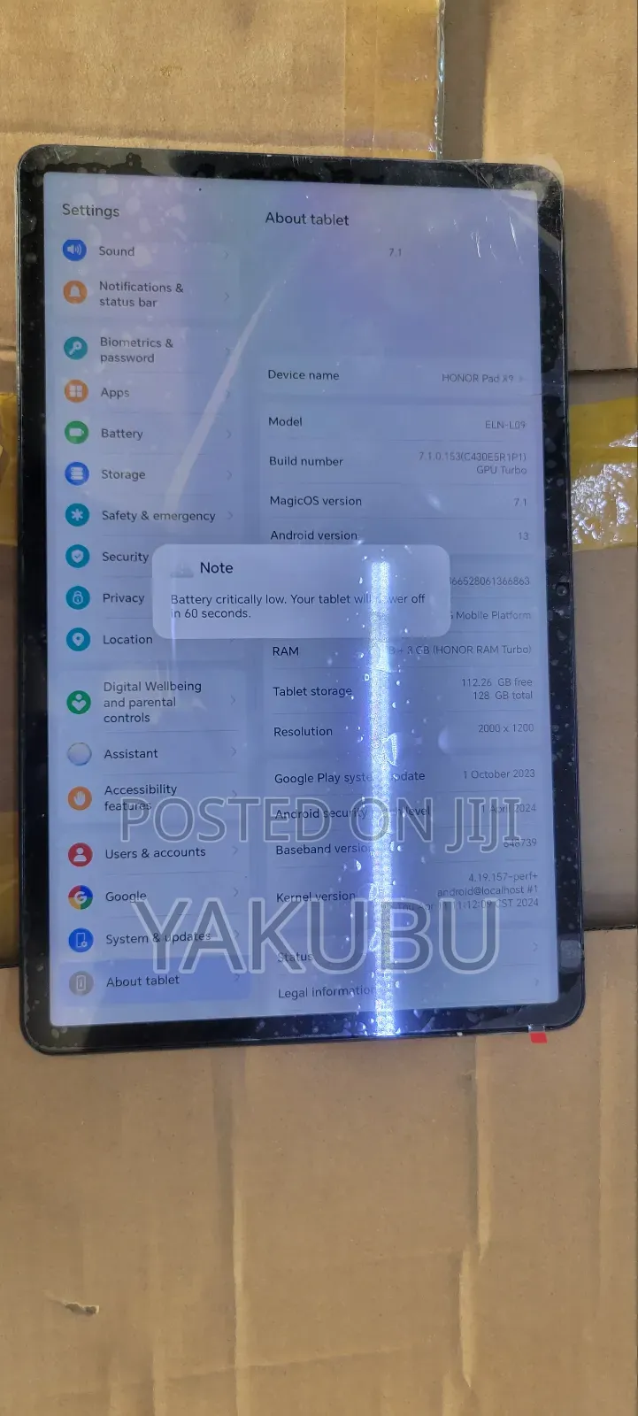 New Honor Pad X9 128 GB Gray
