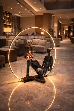 Humanoid Abstract Modern Art Figure Sculpture Floor Lamp