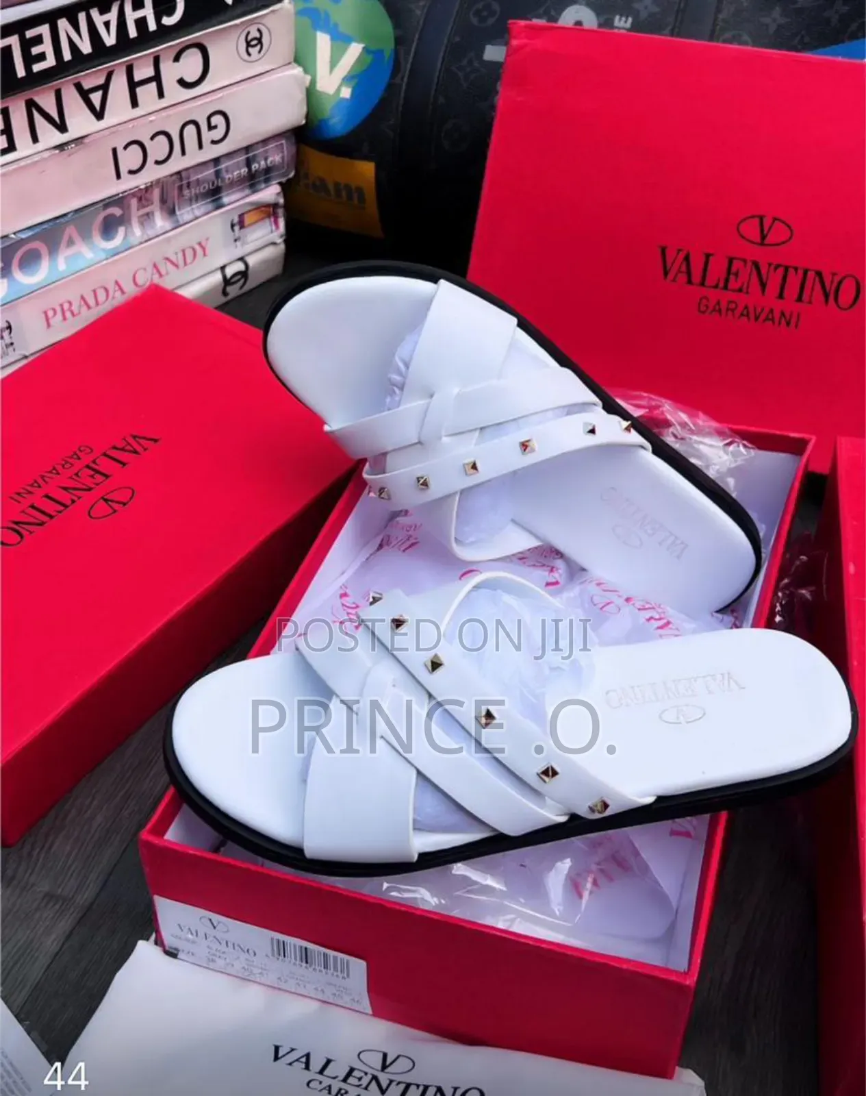 Valentino and Versace Leather Slippers
