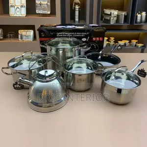 12pc Stainless Steel Pot Cookware Set