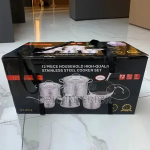 12pc Stainless Steel Pot Cookware Set