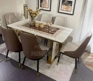 6 Seater Marble Dining Set