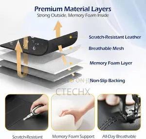 2 Pack Front Memory Foam Leather Car Seat Covers, Breathable 4d Mesh