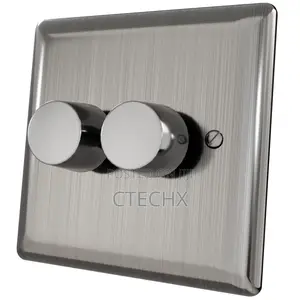Led-dimmer-switch 2 Gang 2-way, Push On/Off Rotary For Dimmablebulbs