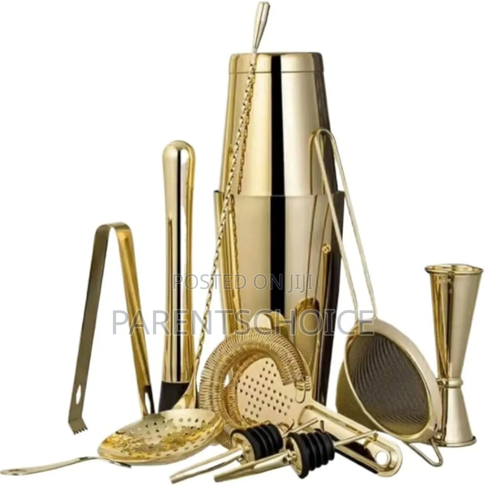Premium Quality 10pcs Stainless Steel Bartender Tools Set Gold