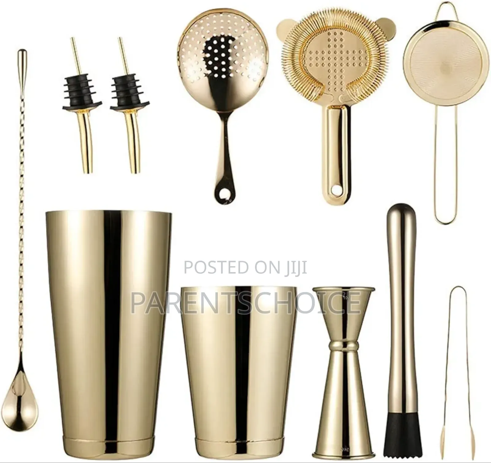 Premium Quality 10pcs Stainless Steel Bartender Tools Set Gold