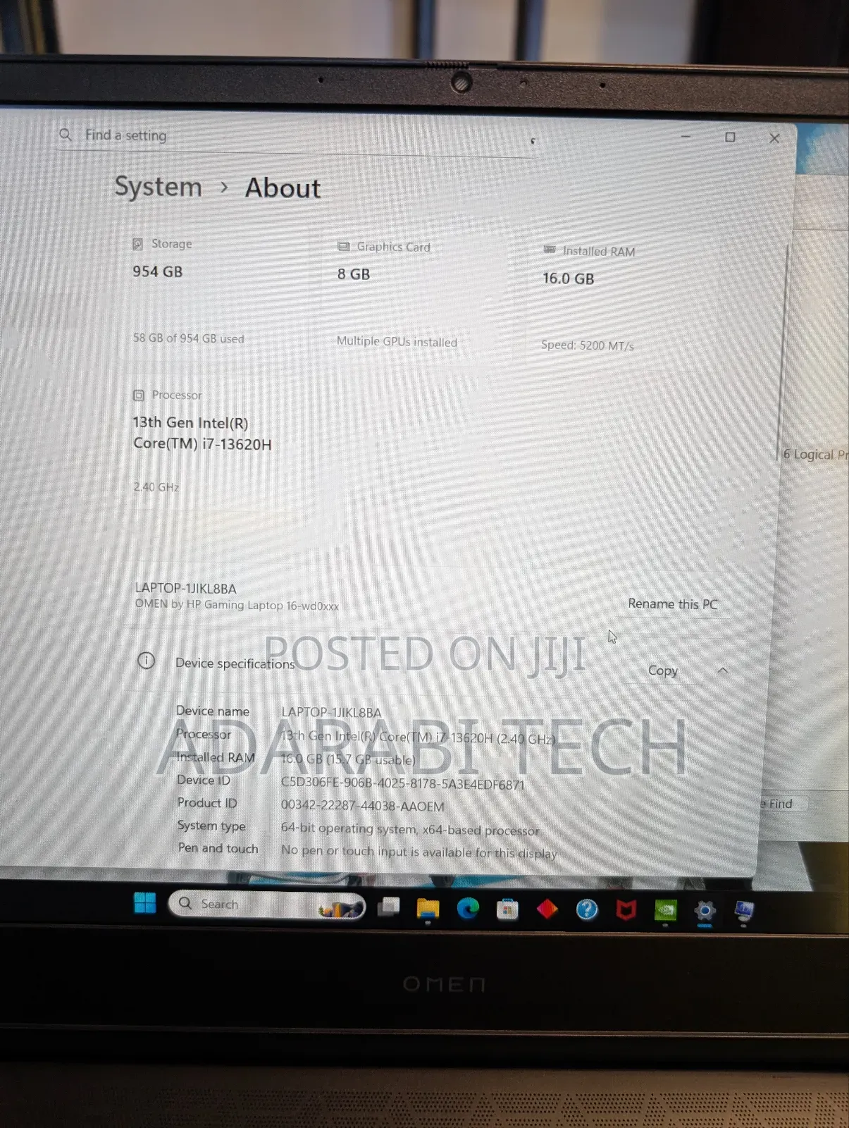 Laptop HP Omen 16 16GB Intel Core i7 SSD 1T