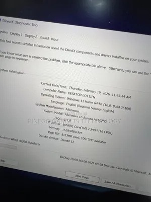 Laptop Dell Alienware 16 Aurora 16GB Intel Core i7 SSD 1T