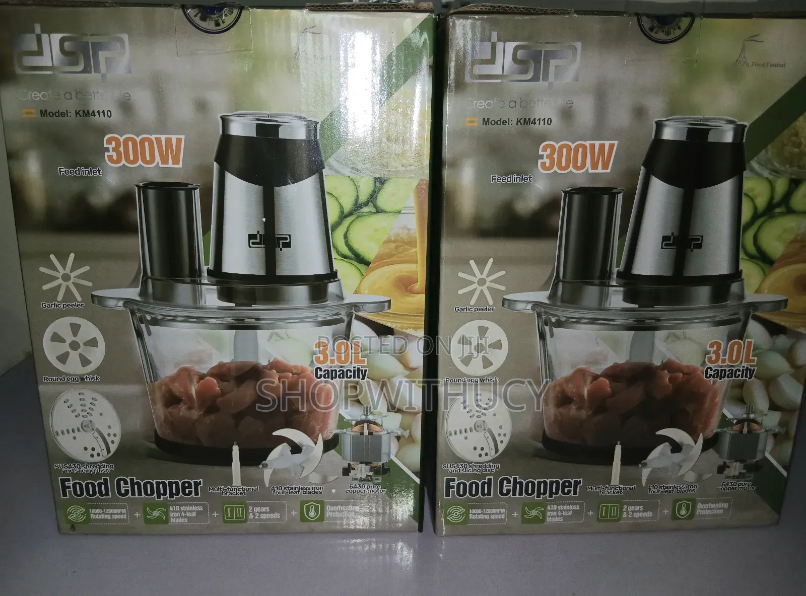 DSP 3l Food Processor With Garlic Peeler, 300watts