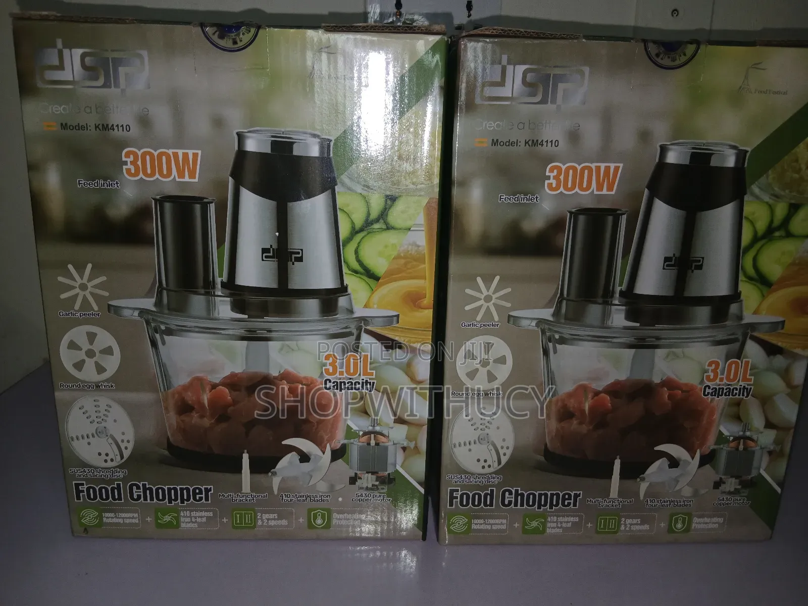 DSP 3l Food Processor With Garlic Peeler, 300watts
