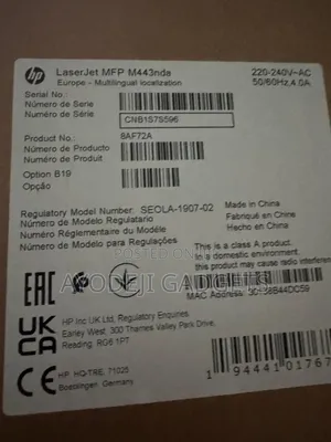 HP Laserjet MFP M443nda A4/A3 Printer