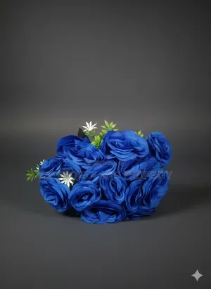 Royal Blue Artificial 12 Headed Roses