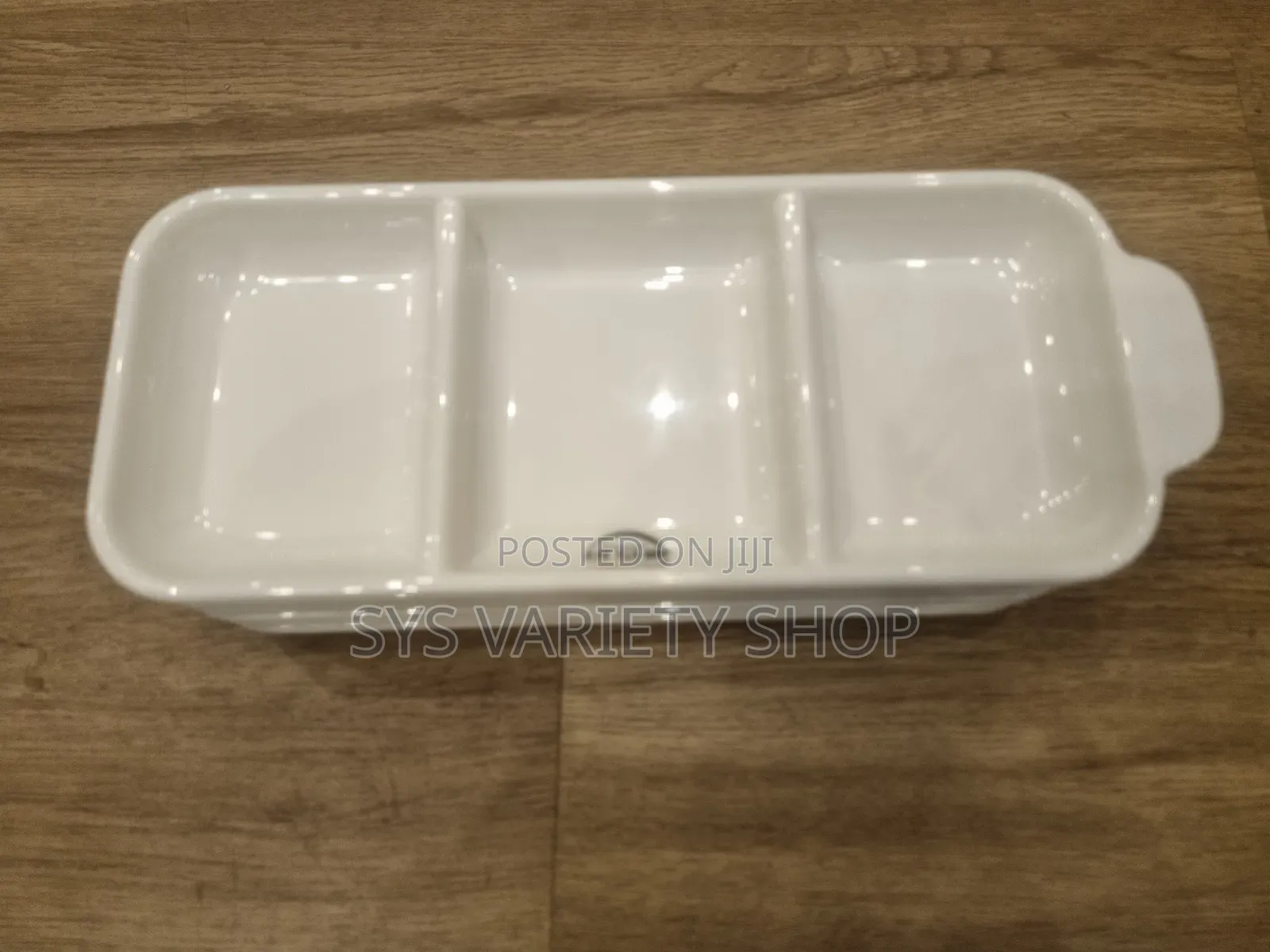 6 PCS of 3 Compartment Ceramics Serving Plates
