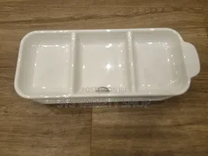 6 PCS of 3 Compartment Ceramics Serving Plates