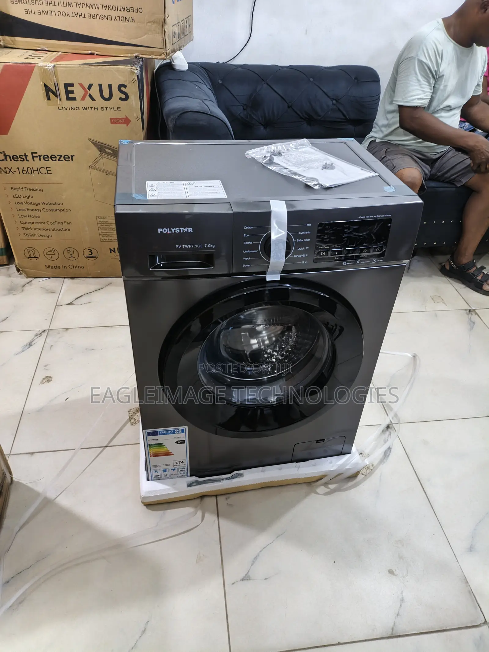 Polystar 7kg Black Front Load Automatic Machine