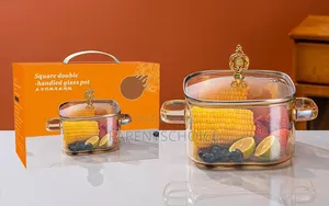 Gold Glass Saucepan Clear Cooking Pot