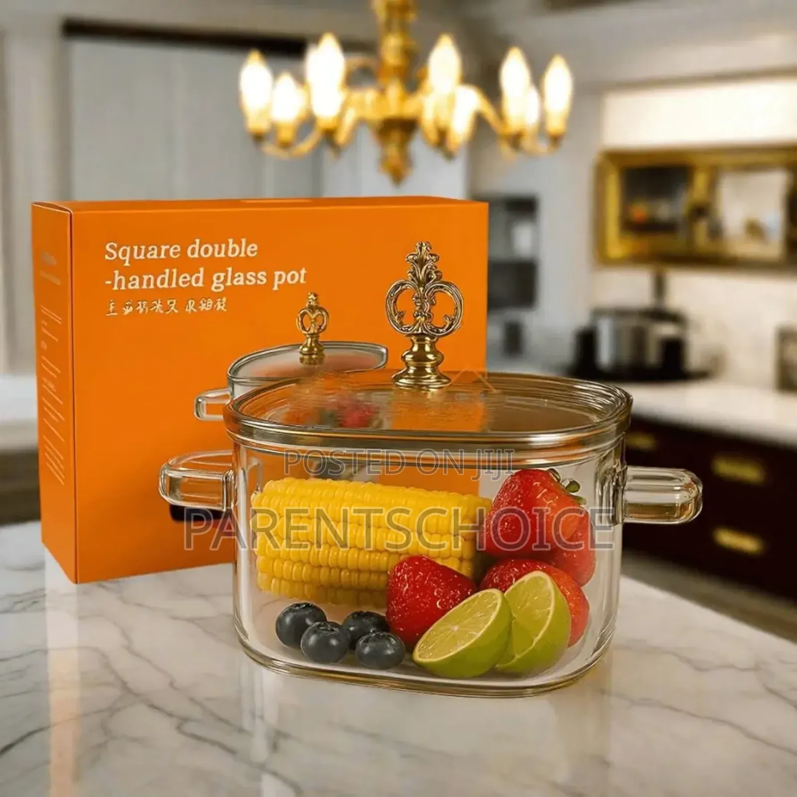 Gold Glass Saucepan Clear Cooking Pot