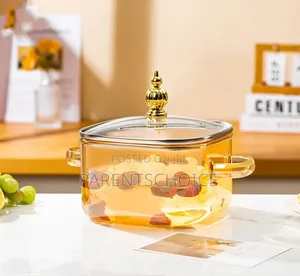Gold Glass Saucepan Clear Cooking Pot
