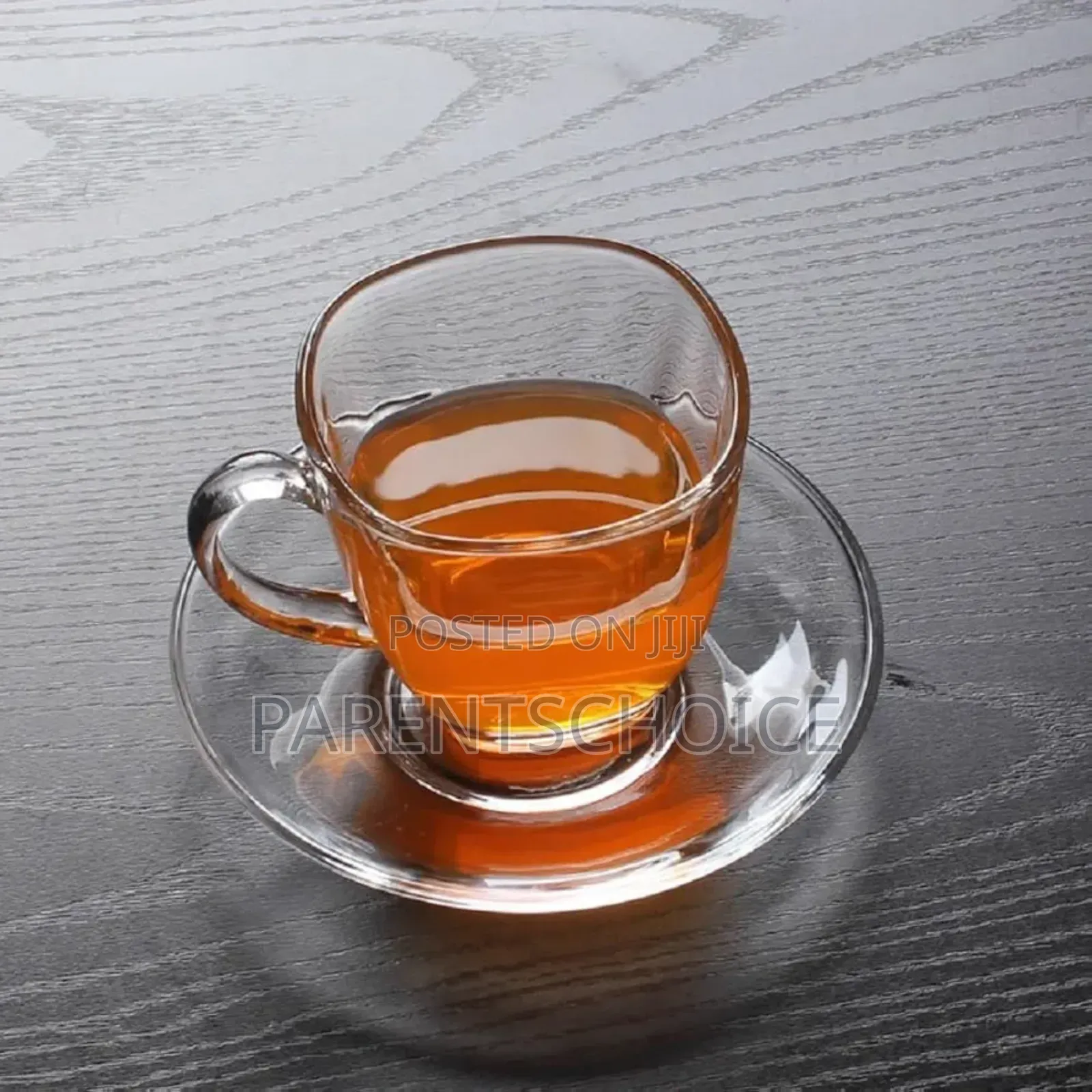 Glass Tea Cup Saucer 6 PCS Set