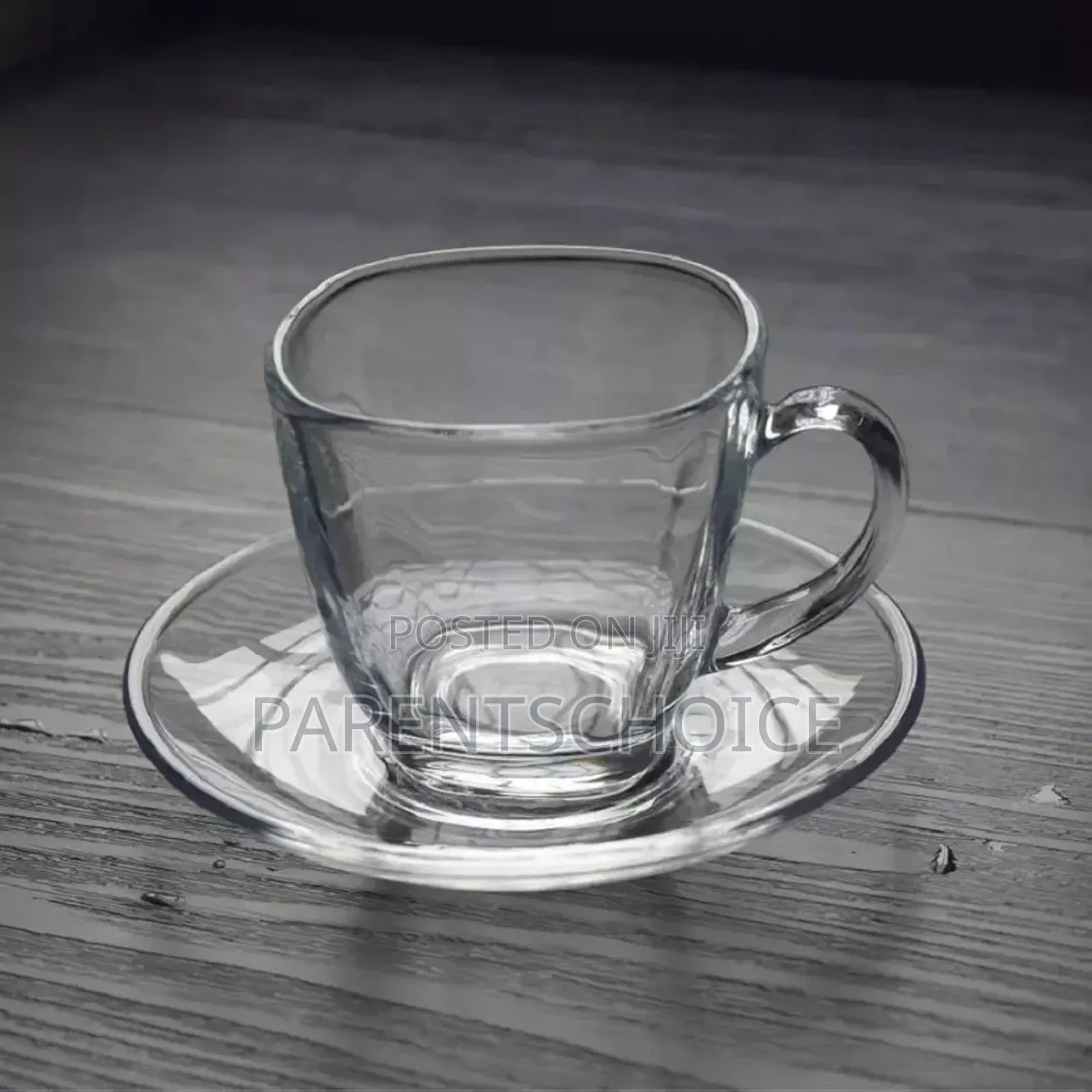 Glass Tea Cup Saucer 6 PCS Set