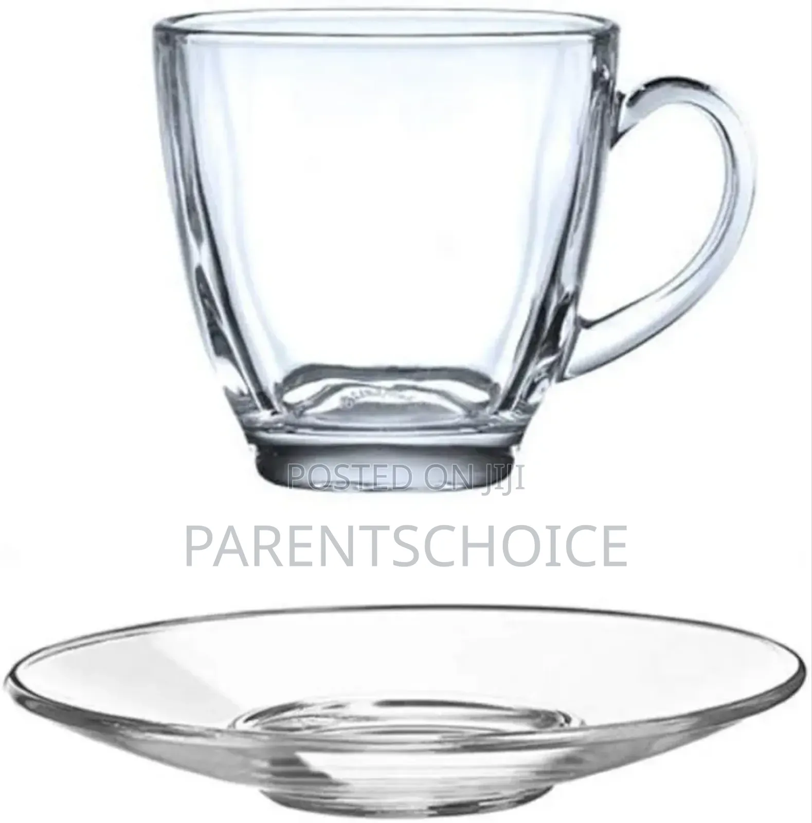 Glass Tea Cup Saucer 6 PCS Set