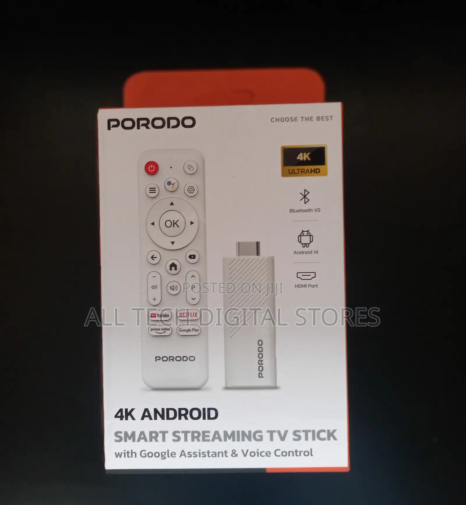 Porodo 4k Android Smart Streaming Tv Stick