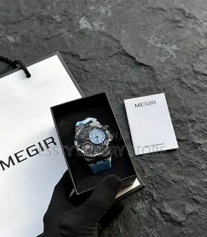 High Quality Megir Chronograph Rubber Strap Wrist-Watch.