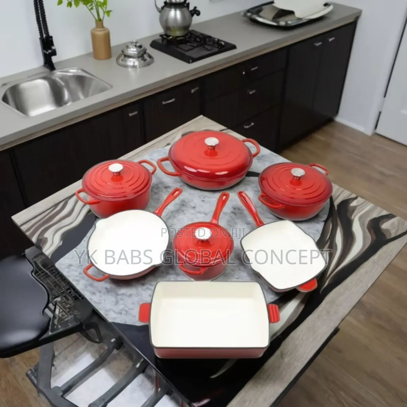 7set Cast Iron Cookware Set