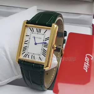 High Quality Golden Colour Cartier Tank Leather