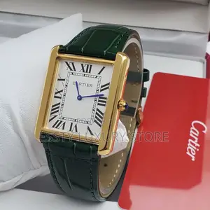 High Quality Golden Colour Cartier Tank Leather