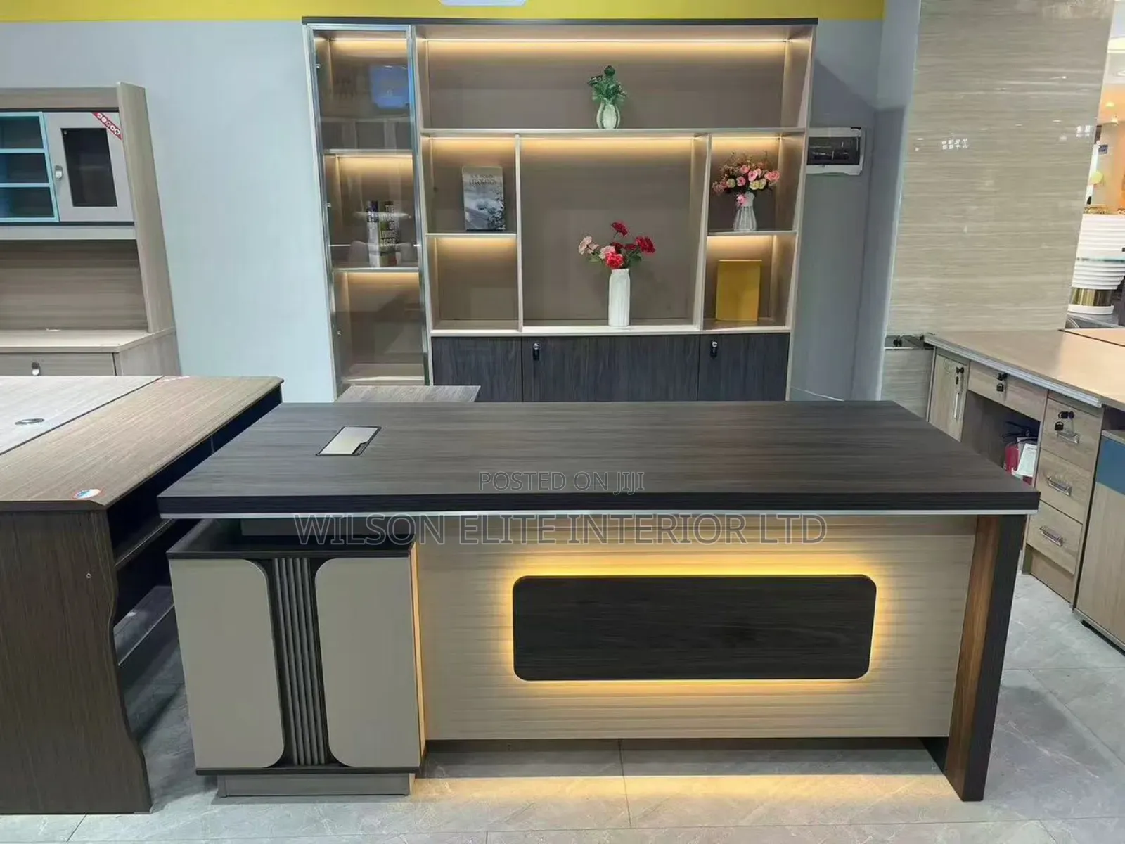 2 Meter Executive Office Table With Led Lights And Extension