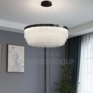 Crystal Round Black Chandelier