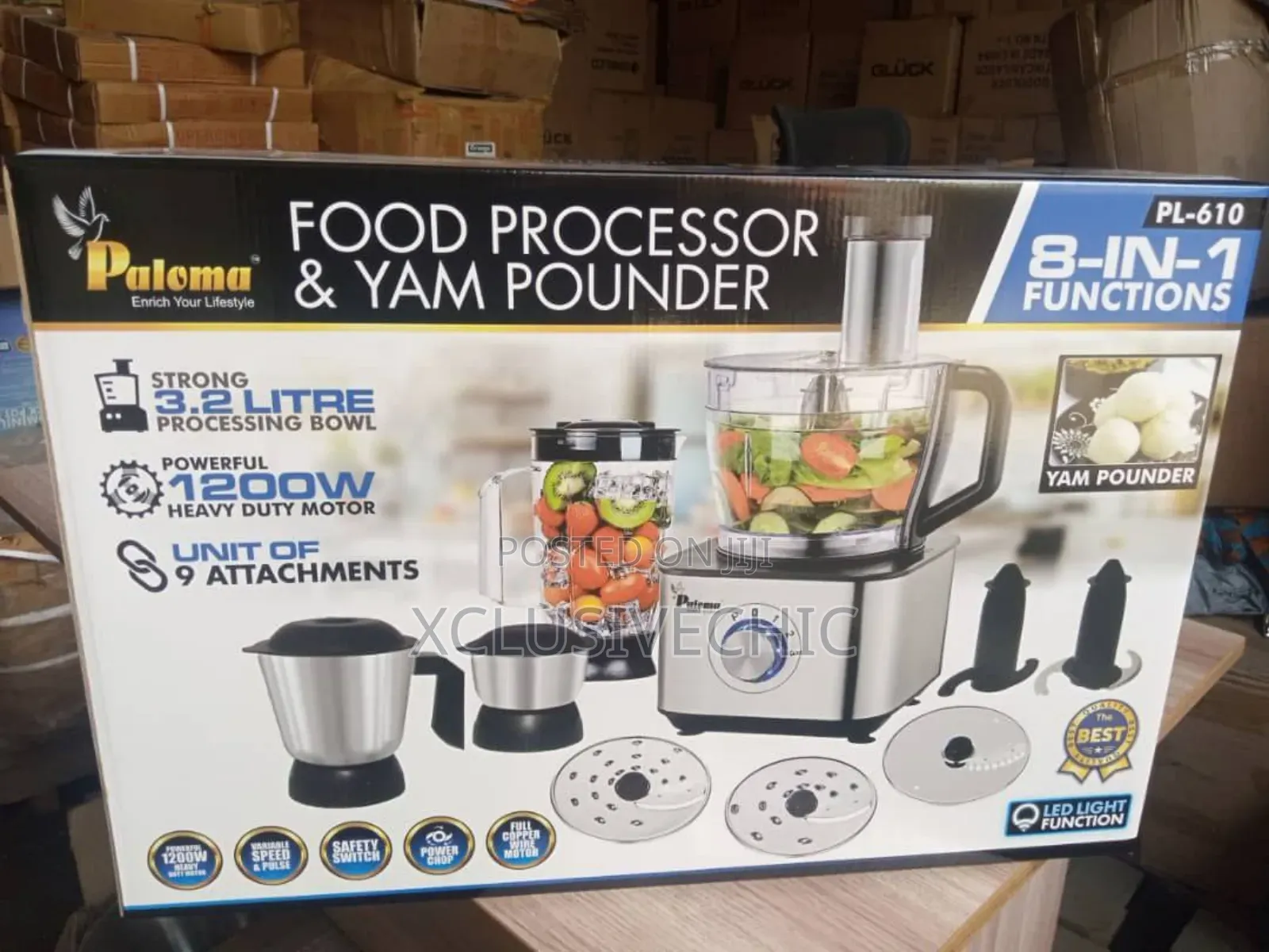 8 in 1 Food Processor With 9 Attachments