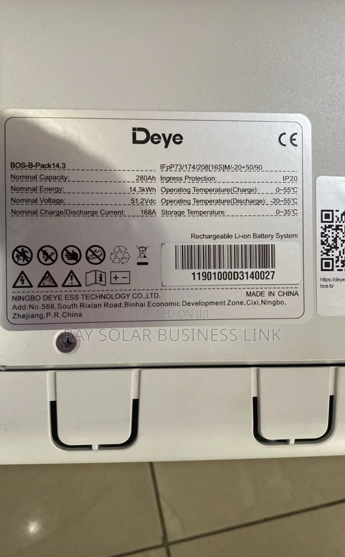 Bos B 256kwh Deye Lithium Battery
