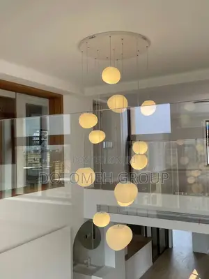 Big Nordic Frosted Glass Led Chandelier