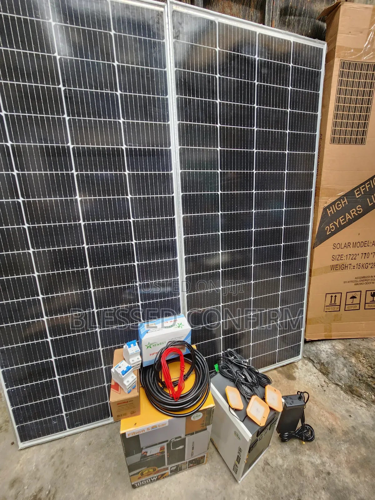 2kwh + 1000w Inverter Solar System With 2 Solar Panel and Accessories
