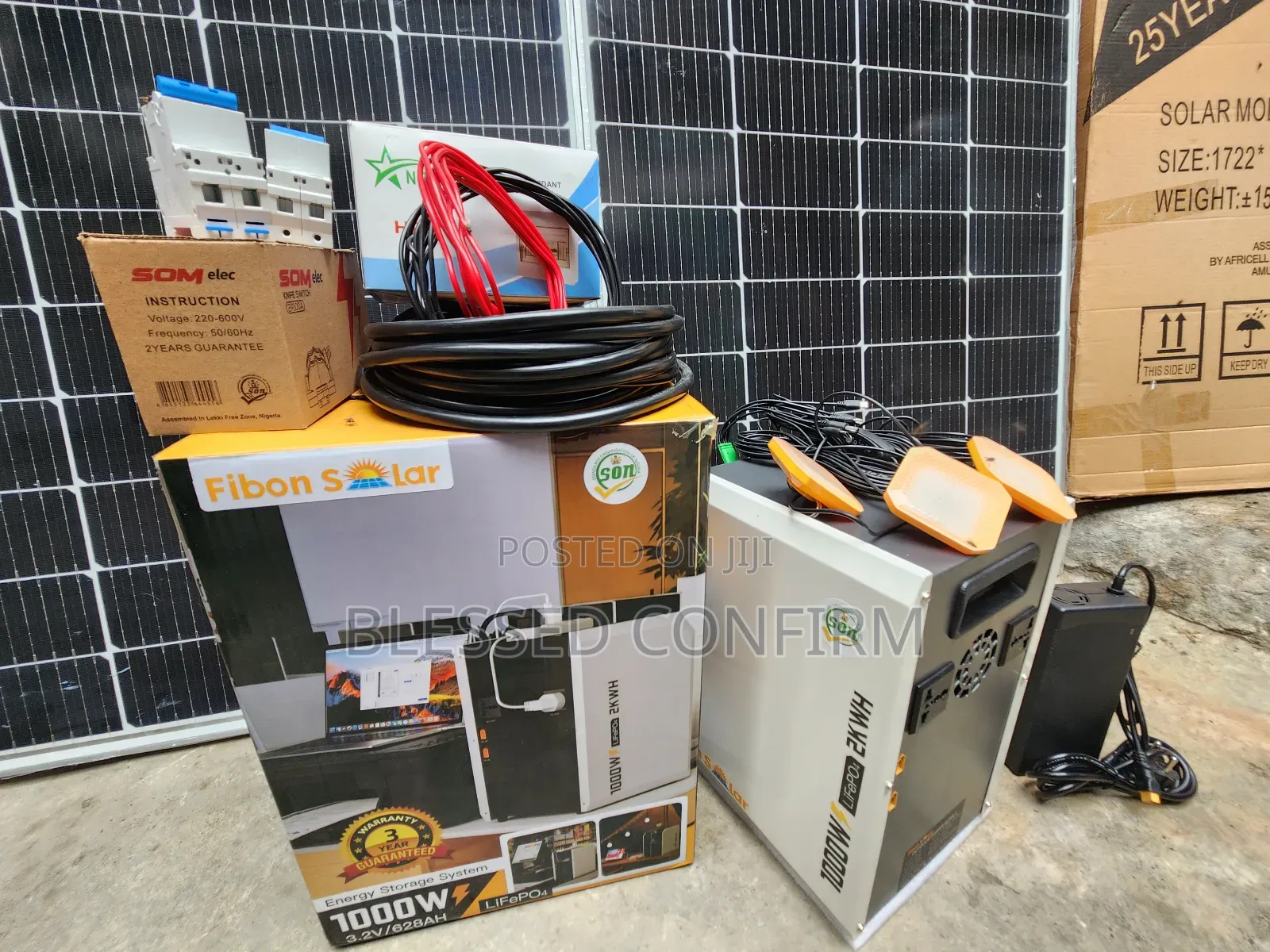 2kwh + 1000w Inverter Solar System With 2 Solar Panel and Accessories